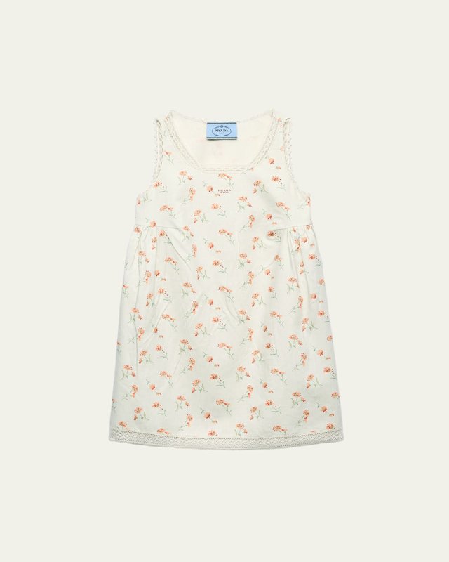 Lino Flower-Print Sleeveless Mini Babydoll Dress